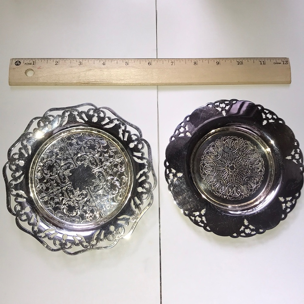 Wm A Rogers  Silverplate on copper dishes